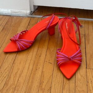 3.1 Phillip Lim Red & Pink Strappy Mid-Heel Sandals